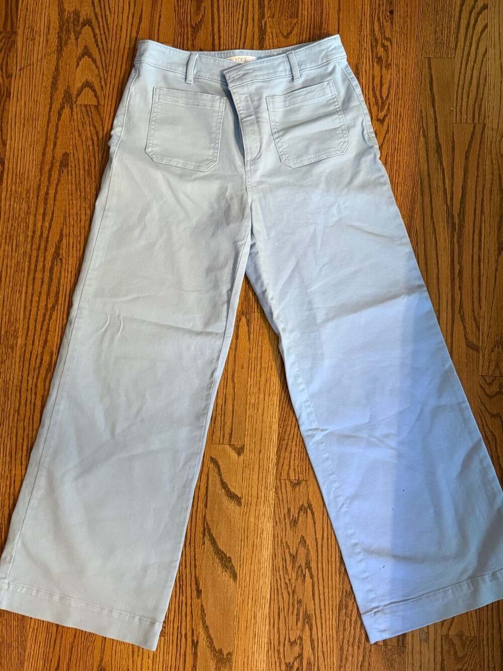 LOFT The Palmer Wide Leg Light Blue Pants Size 8